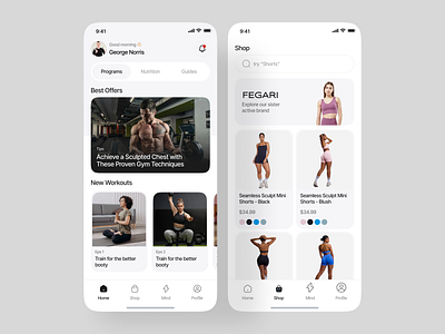 Fitness App Design app app design clean design fitness app ui uiux ux