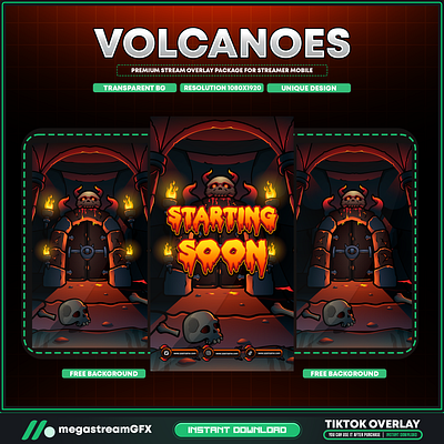 Volcano Hell TikTok Video Overlay - Stream Overlay for Tiktok horror overlay