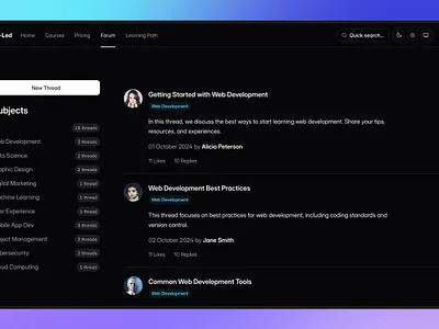 Design Forum design system forum justd next.js react.js templates threads ui ux