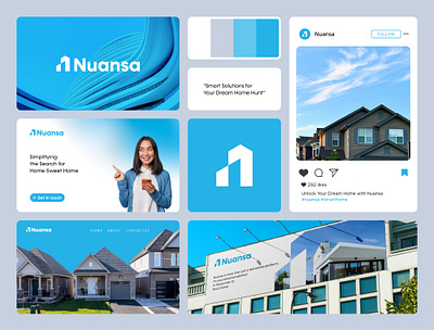 Nuansa - Real Estate Logo Branding | Allyana Studio allyana allyanastudio brandidentity brandingexpert brandingidentity homelogo houselogo letternlogo logo logodesign nlogo realestatelogo visualidentity