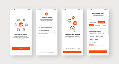 Reddit User Onboarding ui