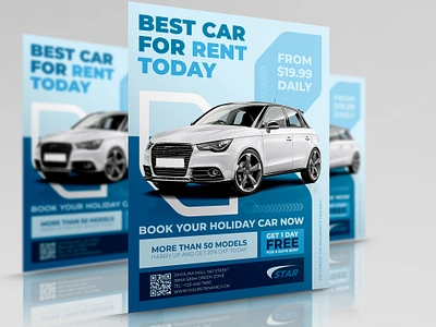 Car Rental Flyer Template booking business car design flyer illustration leaflet lease poster rent rental sale