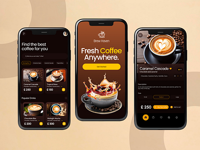 Coffee Cafe- App UI Design banner coffee shop apps ecommerce figma mobile app ui user ux