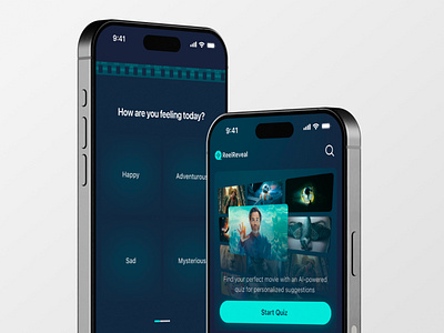 ReelReveal Film matching App with AI ai app design film matching app movie ui design