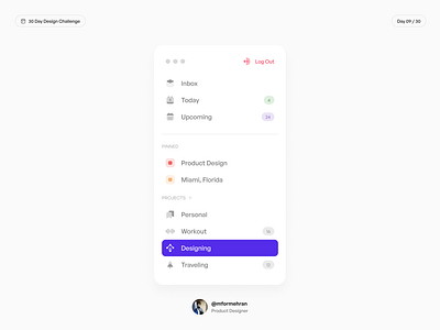 Sidebar 30 day design challenge product design sidebar ui design uiux uiux design ux design