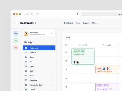 Calendars Dashboards Constructor X 5.0 admin panel calendar dashboard day edit figma interface month product ui ui kit ux