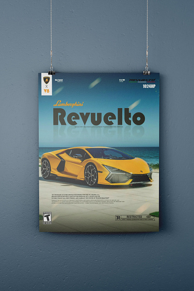 Lamborghini Revuelto poster Design branding graphic design posterdesign ui