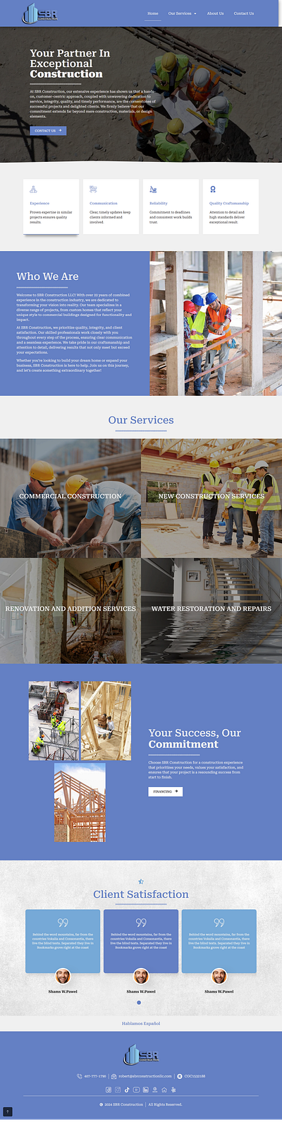 Construction Contractors Madeira Beach Website Design ui