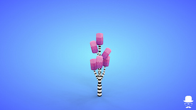 Voxel Small Tree 8.4 Model - 3D Lowpoly Game Asset 3d 3d model fantasy game asset lowpoly magicavoxel pink voxedit voxel art