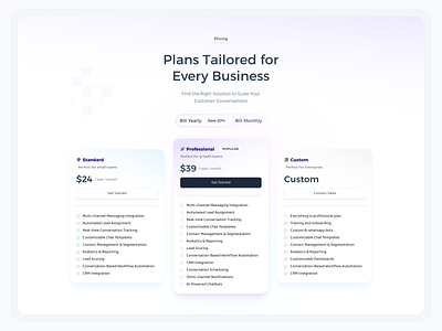 Pricing Section card design daily ui landing page pricing ui uiux web design