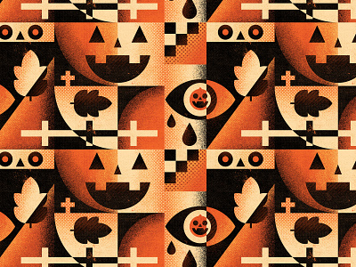 Halloween Pattern #2 abstract graphic design halloween illustration modernism pattern design patterns pumpkins spooky texture vintage vintage halloween