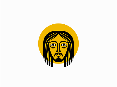 Portrait Of Jesus branding character christ church design face god icon illustration jesus logo man mark portrait religion simple spiritual vector