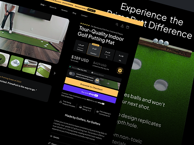 Golf Putting Matt | Website | PGA tour design e commerce framer golfer landing online shopping pdp pga tour product shopping app tournament ui web webflow