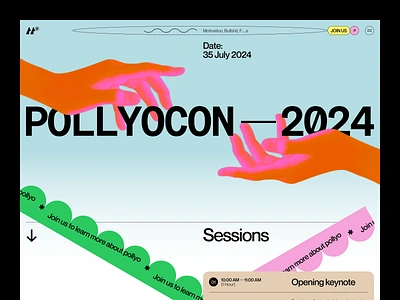 Pollyocon 2024 Conference — Website Header big typo colorful colorful website design conference conference website design landing page modern website online conference tanim ui web web conference web design webiner website website design