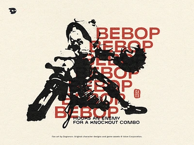 Deadlock Bebop Fan Art Poster Design art deco bebop black and white bw deadlock deadlock fanart fan art fanart gritty ink marker minimalist poster design print effect retro rough print shirt texture typography vintage