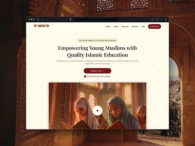 Tawhid Academy Website Redesign app arabic branding islamic new ui websites