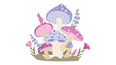 Mushroom Animation adobe illustrator after effect animated animation flat illustration motion motion graphics mushroom vector