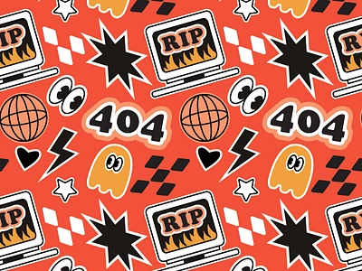 RIP Y2K pattern adobe illustrator design flat illustration pattern surface design vector vector illustration