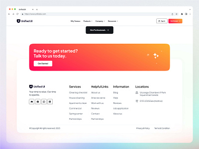 UnifiedUI - Footer Sections design digital business footer menu product design section site footer ui uiux unified ui unifiedui user interface ux web design website