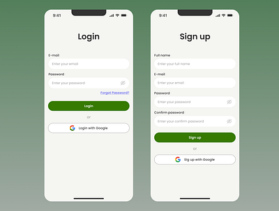 Login and Sign up Screen UI appdesign cleanui iosdesign lightmode loginscreen minimaldesign mobileapp mobileappui mobiledesign modernui onboardingui signupscreen uiuxdesign userexperience userinterface uxdesign