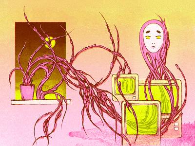 Plant ghost art artist artwork character character design comic cover cover art editorial fictional graphic design illustration illustrator print riso risograph sci fi surreal surrealism texture