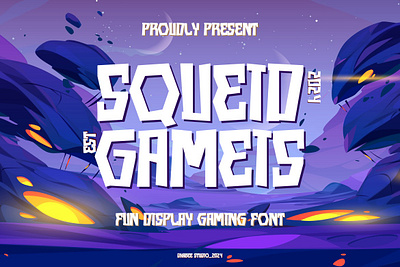 Squeid Gameis – Fun Display Font decorative design display font future games gaming kid modern new playful retro space tech trend typeface typography videogames vintage web