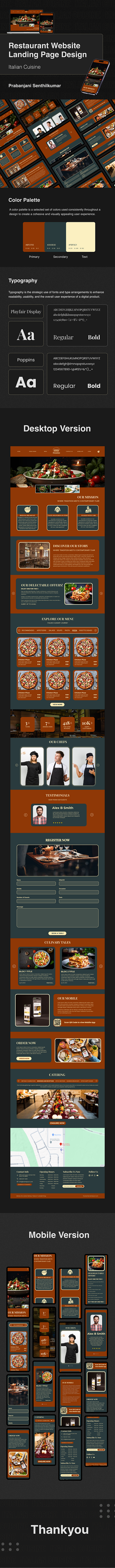 Restaurant Website Landing Page branding design food restaurants restaurantwebsite ui