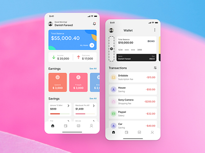 Finance App Design android app clean design flat ui