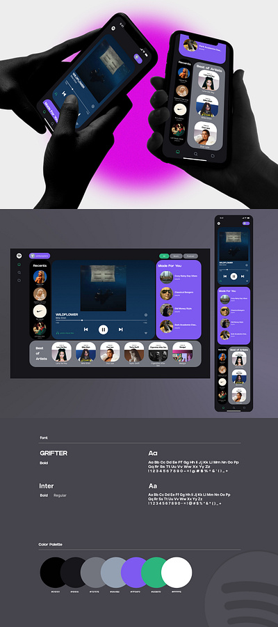 Music player as mobile app app bento design bentodesign daily ui dailyui design mobile app music player spotify ui ui design uiux ux ux design web design