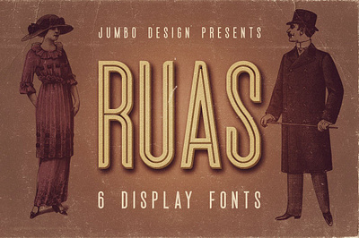 Ruas Vintage Style Font condensed condensed font display font font font for headers font for logo fonts grunge grunge font inline retro retro font retro typography ruas vintage style font typeface typography vintage vintage font vintage typography