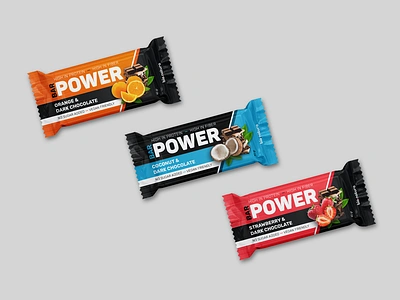 Protein Energy Bars - Power branding graphic design label packaging product