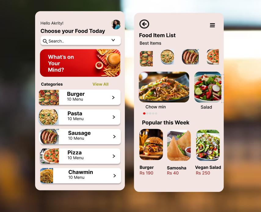 Food Ordering App Ui By Aakrity Chapagai On Dribbble