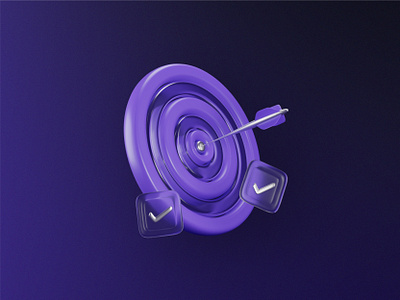 3D Illustration - Traget/Goal 3d 3d illustration blender blockchain brand identity brand visuals branding coinoverse crypto goal illustration illustration pack purple target visual design