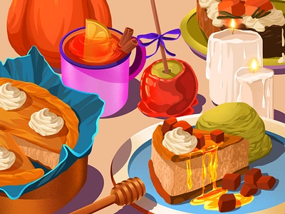 Pumpkin pie apple autumn candle candy cinnamon food honey lee art lemon pumpkin pumpkin pie tea