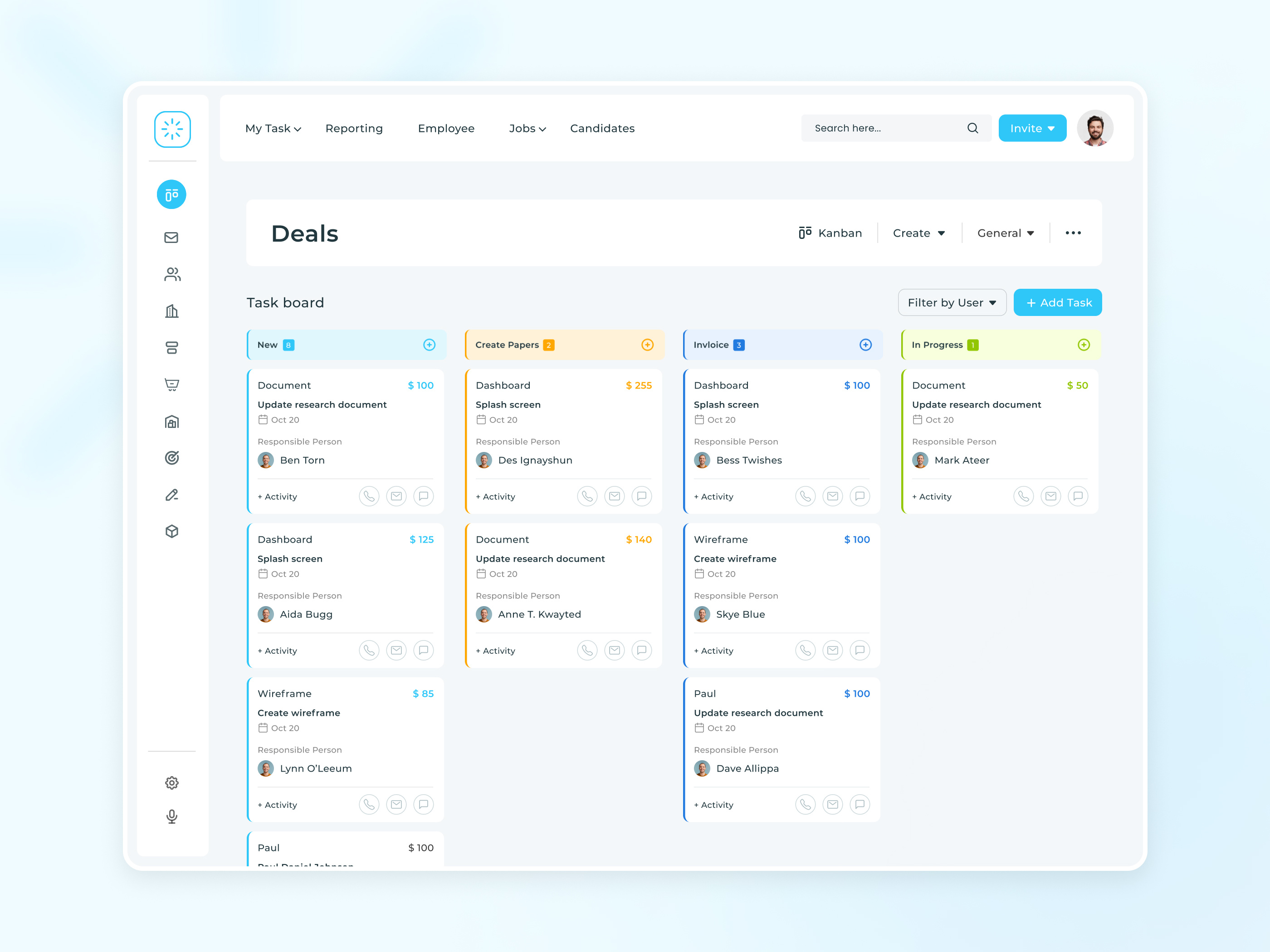 Kanban Dashboard - Task Management Dashboard application board business concept corporate creative dashboard design efficiency figma interface kanban kanban view management project tasktis track uidesign webapp workflow