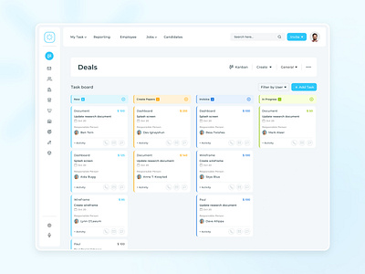 Kanban Dashboard - Task Management Dashboard application board business concept corporate creative dashboard design efficiency figma interface kanban kanban view management project tasktis track uidesign webapp workflow