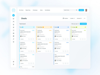 Kanban Dashboard - Task Management Dashboard application board business concept corporate creative dashboard design efficiency figma interface kanban kanban view management project tasktis track uidesign webapp workflow