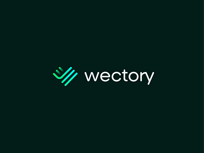 Wectory Logo black branding bright logo education logo gradient logo graphic design green logo teal vibrant