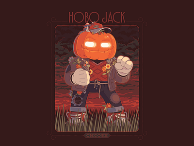 Hobo Jack bat character fighter halloween hobo horror illustration just for fun night pumpkin