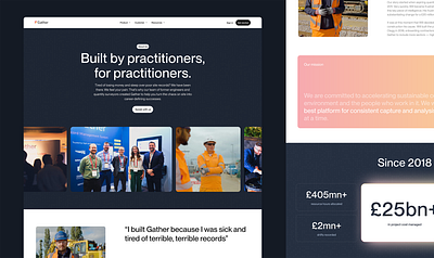 Construction Software About Page about page animation figma gradient quote ui web design webflow