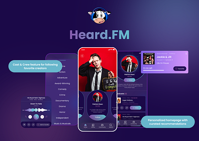 Heard.FM | Connecting Creators and Listeners mobile development ui ux design