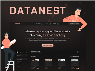 DataNest 🚀 cleaninterface cloudstorageux collaborativeplatform datanestui dataorganization effortlessnavigation moderndashboard securestoragedesign userfriendlyui