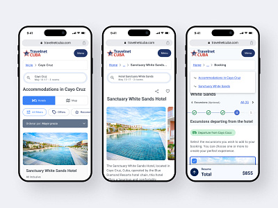 travelnetcuba.com design hotel booking hotels primevue responsive travel ui vacations