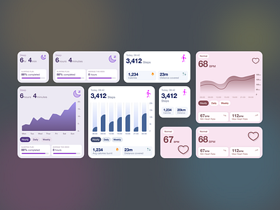 📊 Health Tracking UI Kit 🎨 branding design illustration logo ui ui ux ui ux design uidesign uiux uiuxdesign