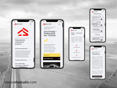Bill-Bud Transport - mobile view of the website branding cargo company design graphic graphic design grey light light mode line lines minimal minimalistic trans transport ui web web design webdesign white