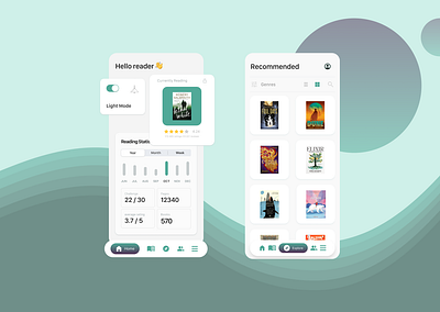 BookNest 📖 case study light mode mobile application ui visual design