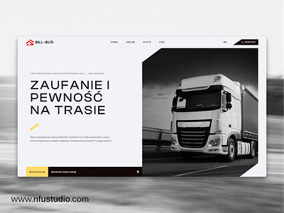 Bill-Bud Transport - Hero Section branding cargo design font hero hero page hero section landing page line lines minimal minimalistic trans transport truck vehicle web design webdesign website