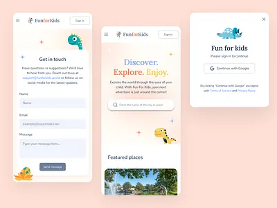 Fun for Kids Startup Project desktop mockups mobile mockups ui design ux design