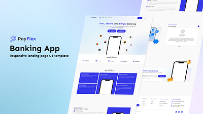 Banking app landing page figma finance landing page ui uiux ux web design website