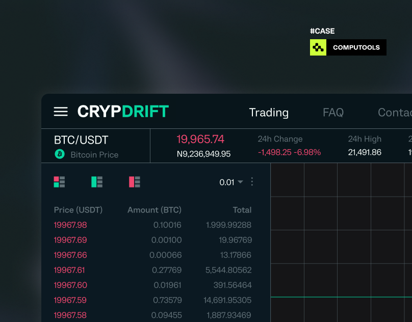 CrypDrift automatedtrading computools cryptocurrency cryptotrading financialplatform fintech stockexchang tradingbots uiuxdesig
